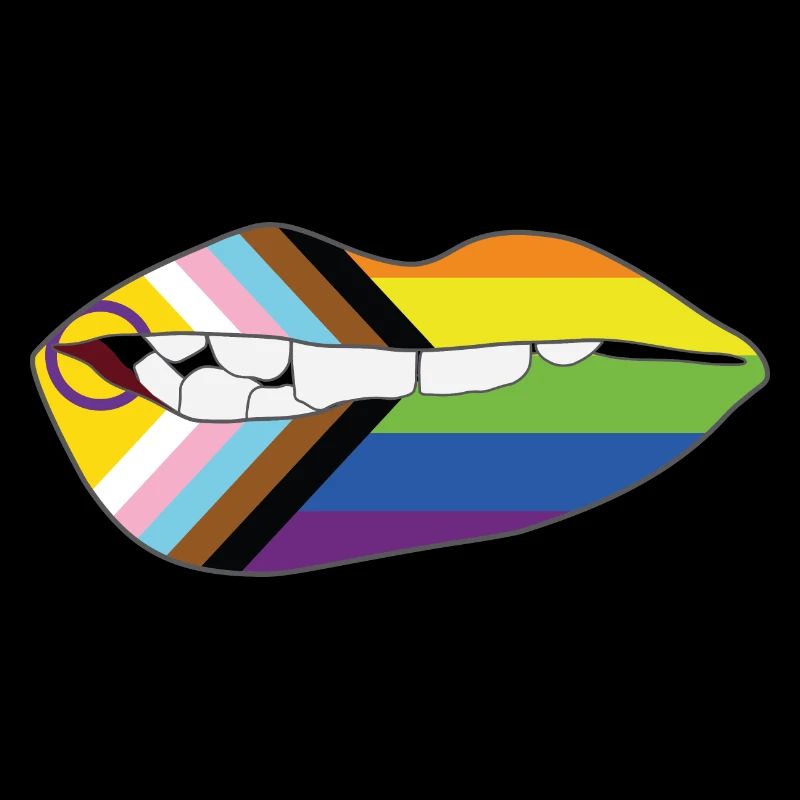 Biting Lips - Progress Pride Flag