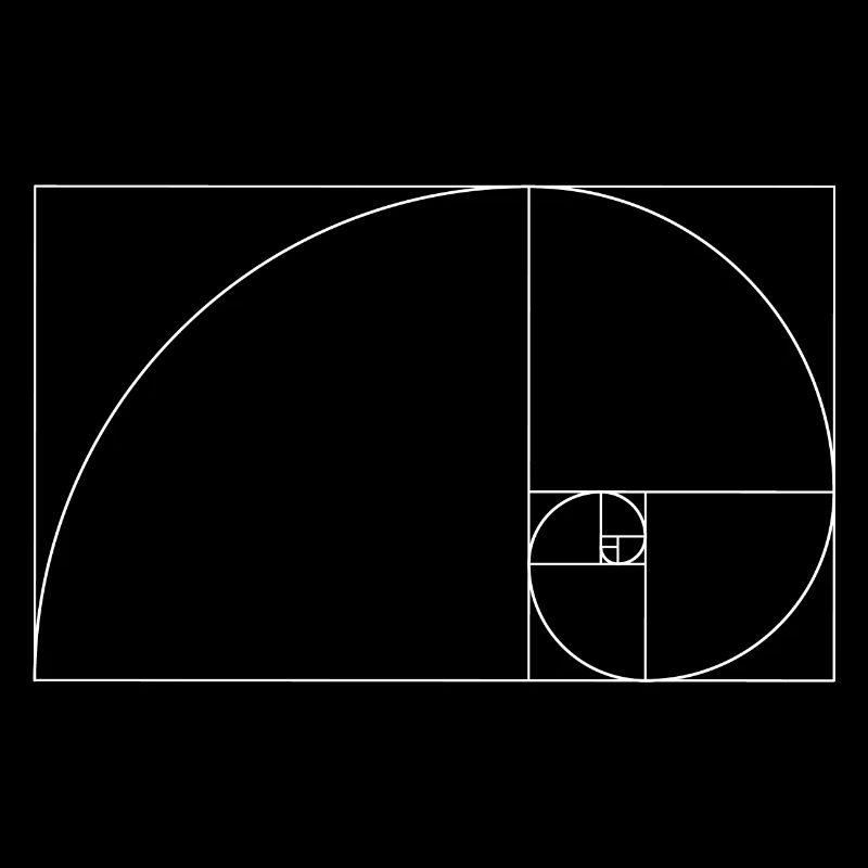 Géométrie de section dorée en spirale de Fibonacci Phi