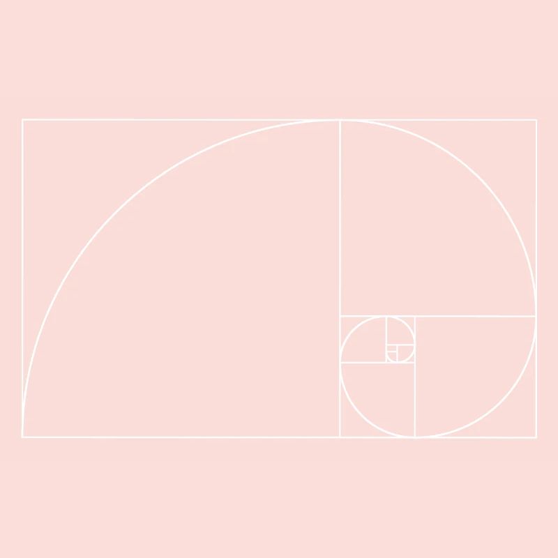 Fibonacci spiral golden section geometry Phi