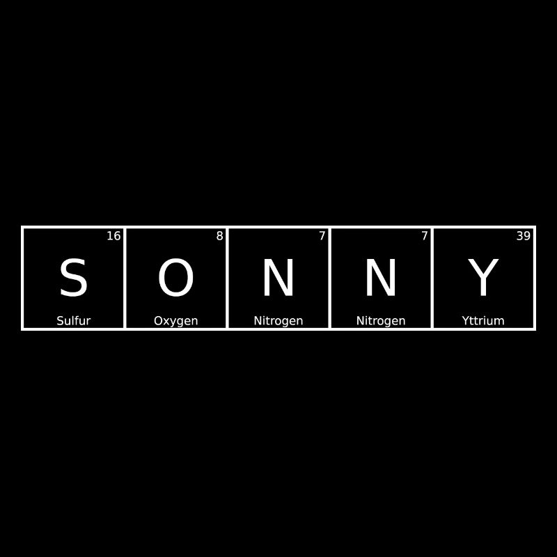 Sonny Name First Name Chemistry Periodic Table Elements