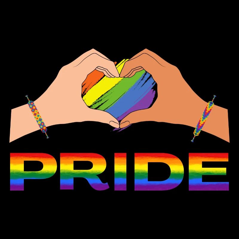 LGBTQ heart hands rainbow pride