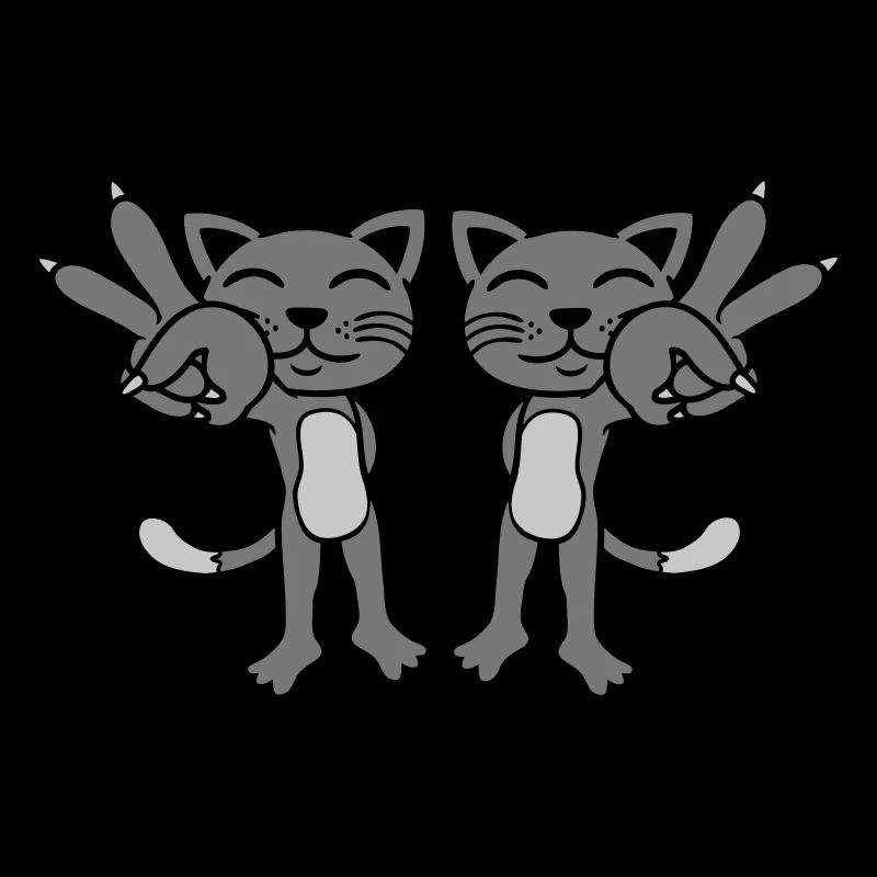 2 Katzen Peace Zeichen