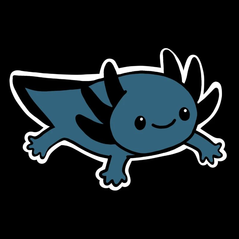 Axolotl dunkel blau