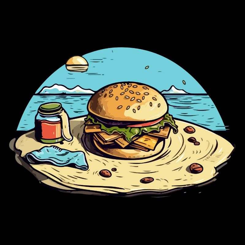 Hamburger at beach n°1