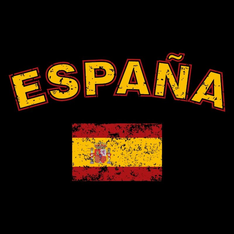Drapeau de l’Espagne, effet usé et texte