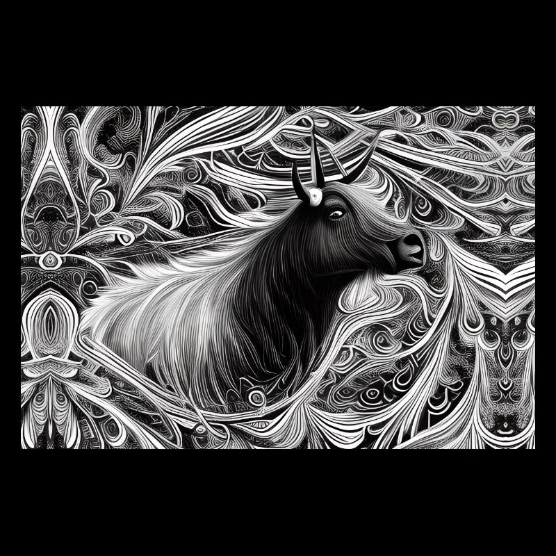 Taureau de Camargue abstrait