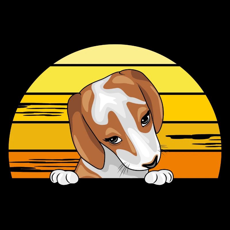 Peeking Beagle puppy