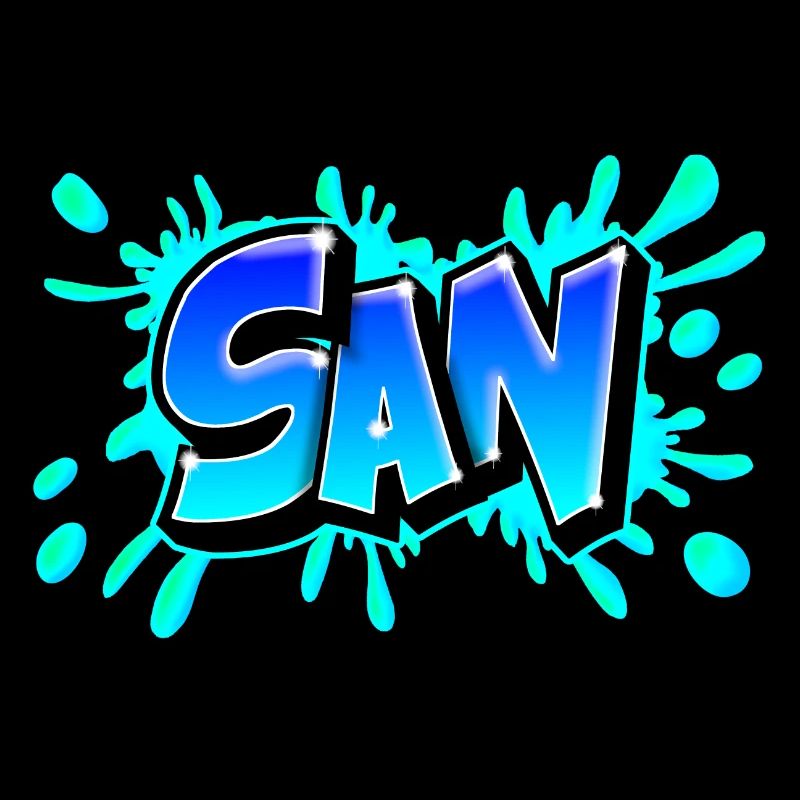 Graffiti San splash blau