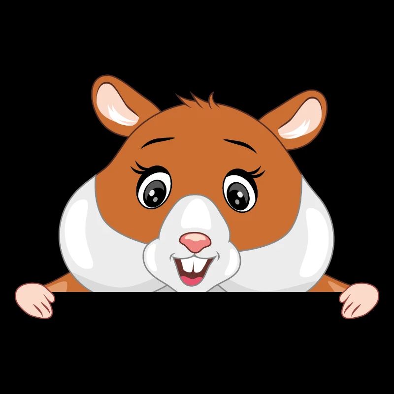 Happy peeking hamster