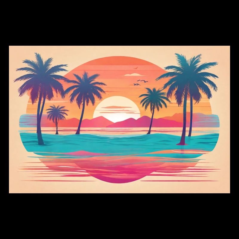 a retro sunset
