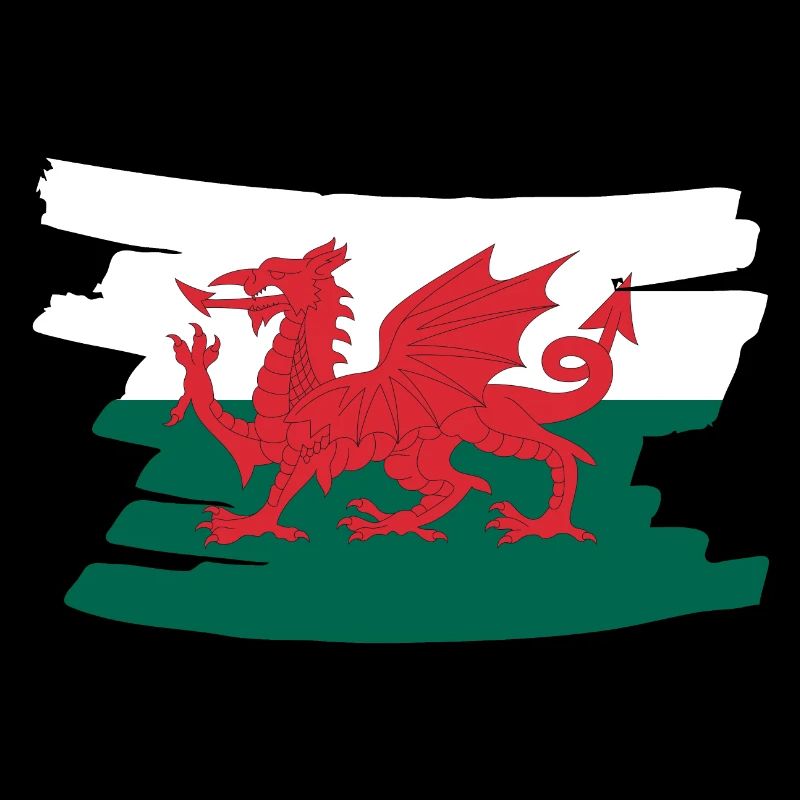 Drapeau national du Pays de Galles - brosse horizontale