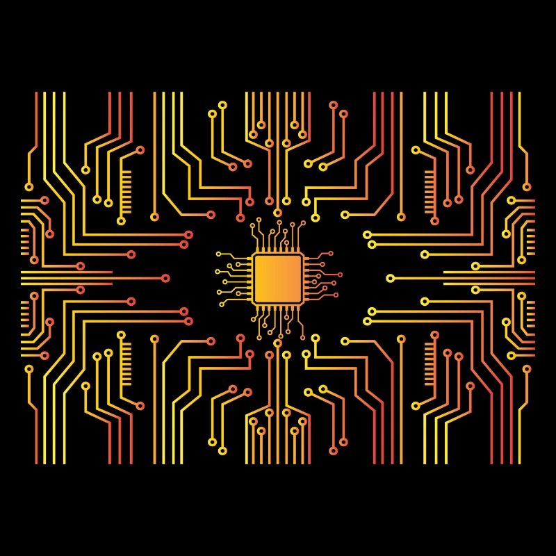 Circuit board core CPU heart pc coder geek