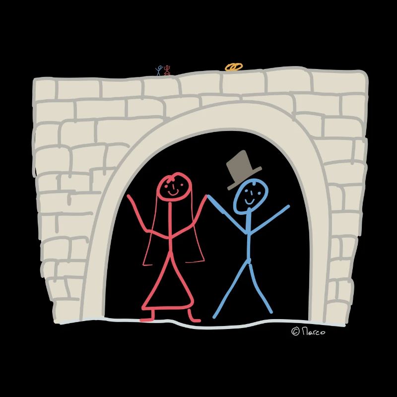 Heiraten Strichmännchen, Fest Paar Ehefrau Ehemann