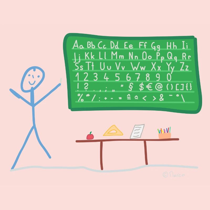 Teaching stickman writing language