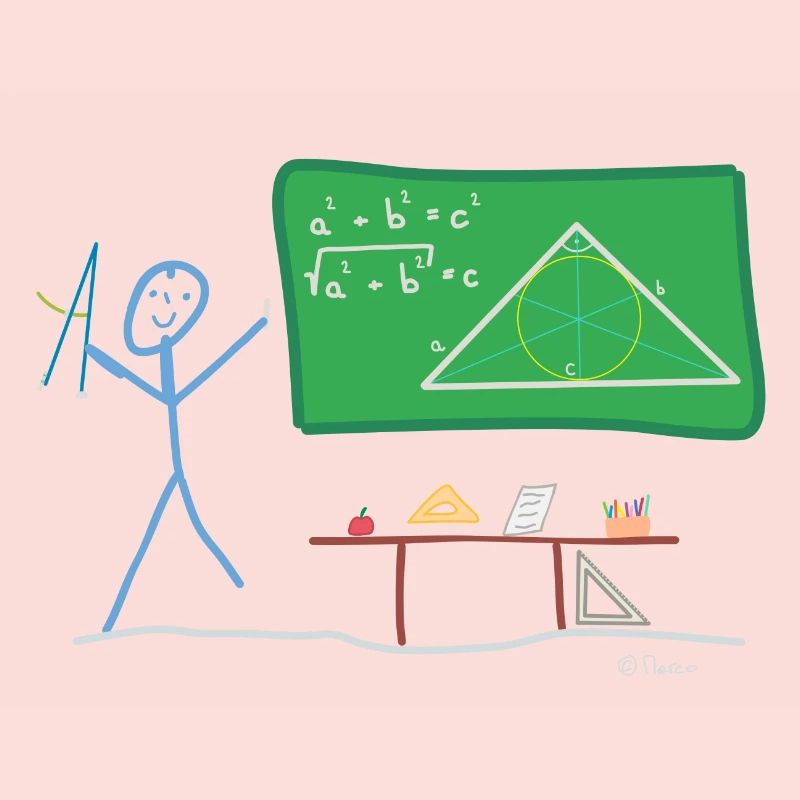 School stickman, geometry task math