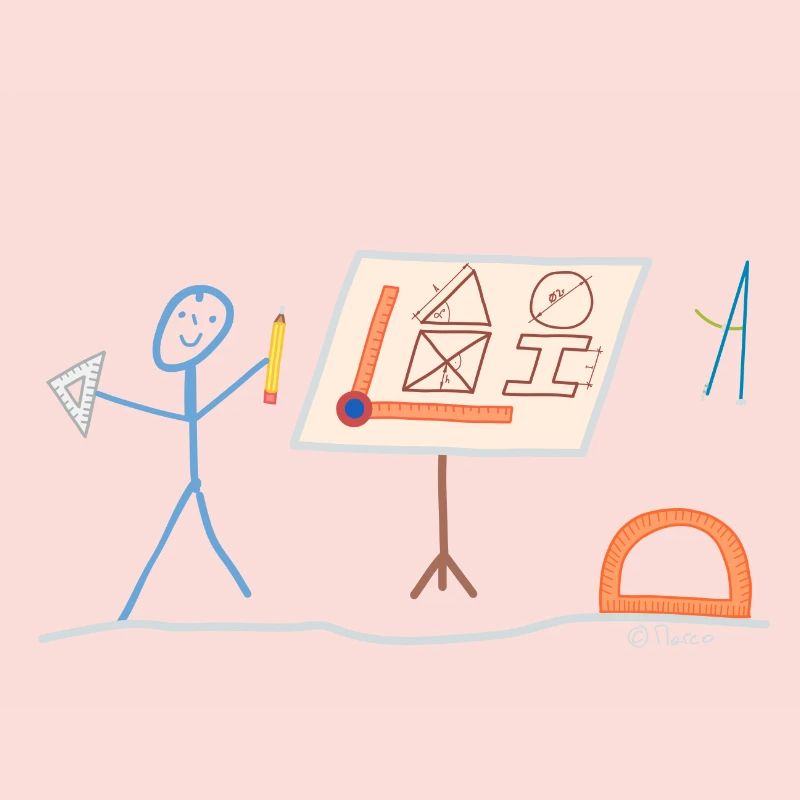 Technical Draftsman Stickman Designer