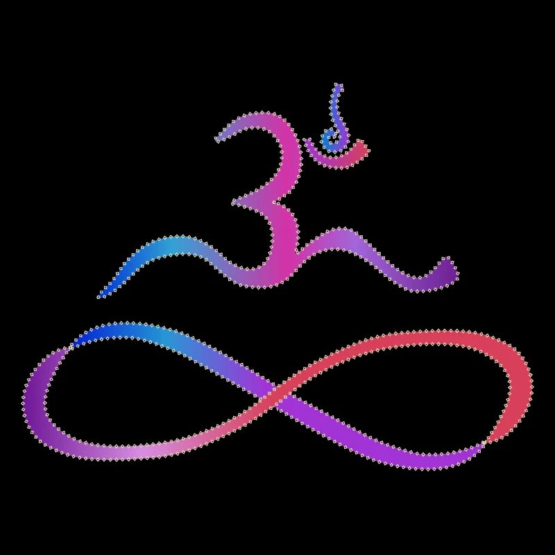 Aum with lemniscate light contour