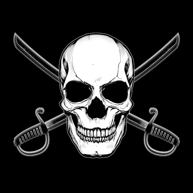Crâne de drapeau pirate avec épées