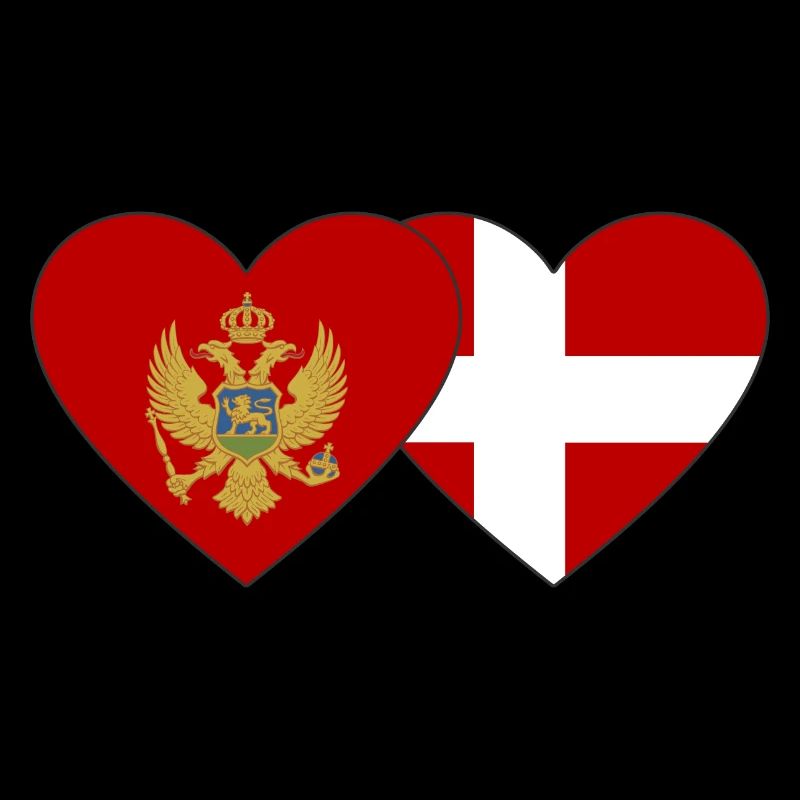 Monténégro Danemark drapeau