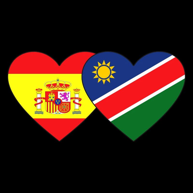 Spain Namibia Flag Heart