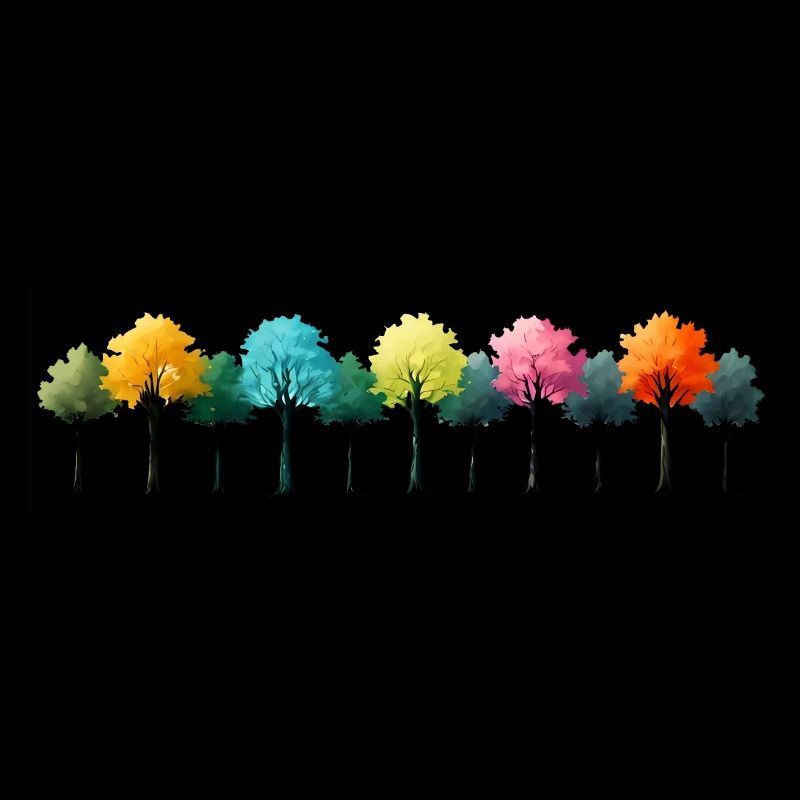 Bunter Wald Bäume Baum bunt