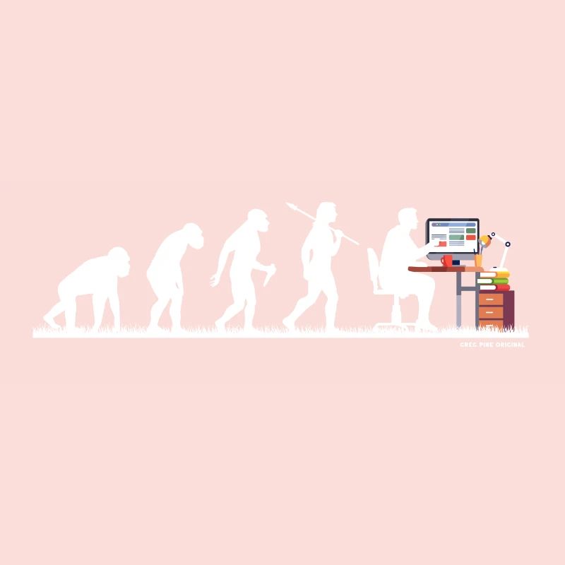 Evolution Nerd Geek Hacker Coder Programmierer