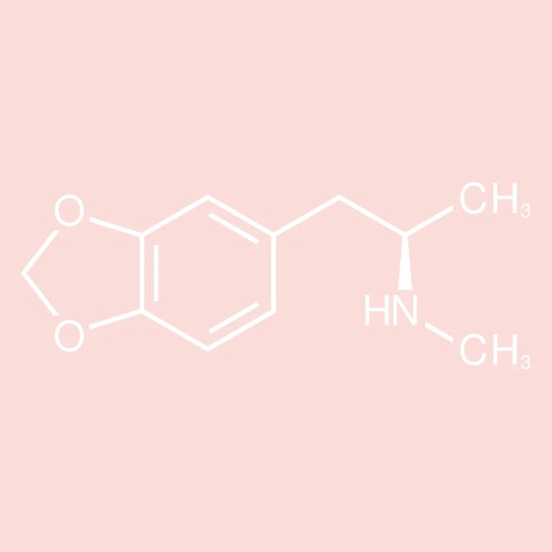 Formule développée de la molécule d'ecstasy MDMA
