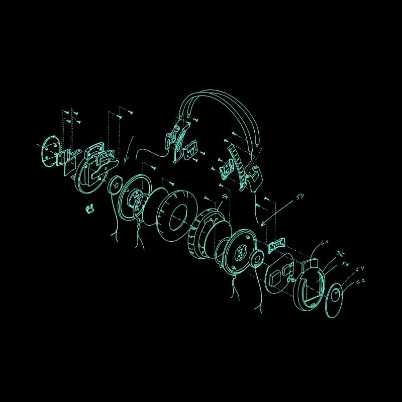 Écouteurs techniques HiFi Illustration