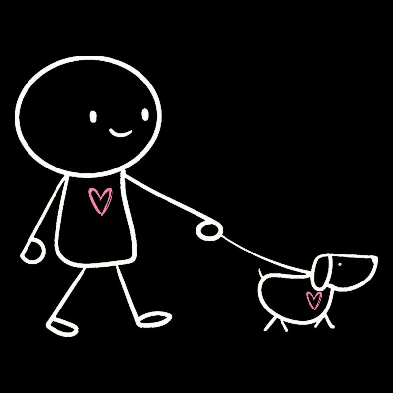 Süßes Hunde Geschenk Hundehalter Strichmännchen