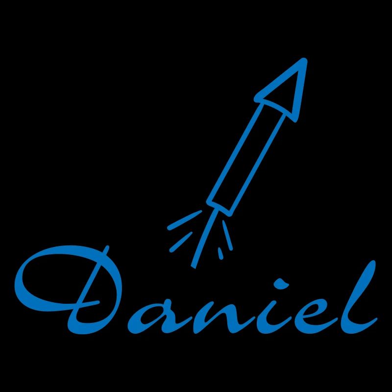 Lettrage Daniel avec fusée | Vectorale