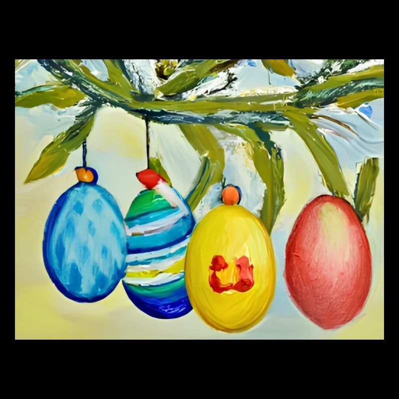 Colorful egg sprig