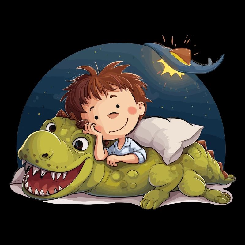 Dino Fan schläft ein