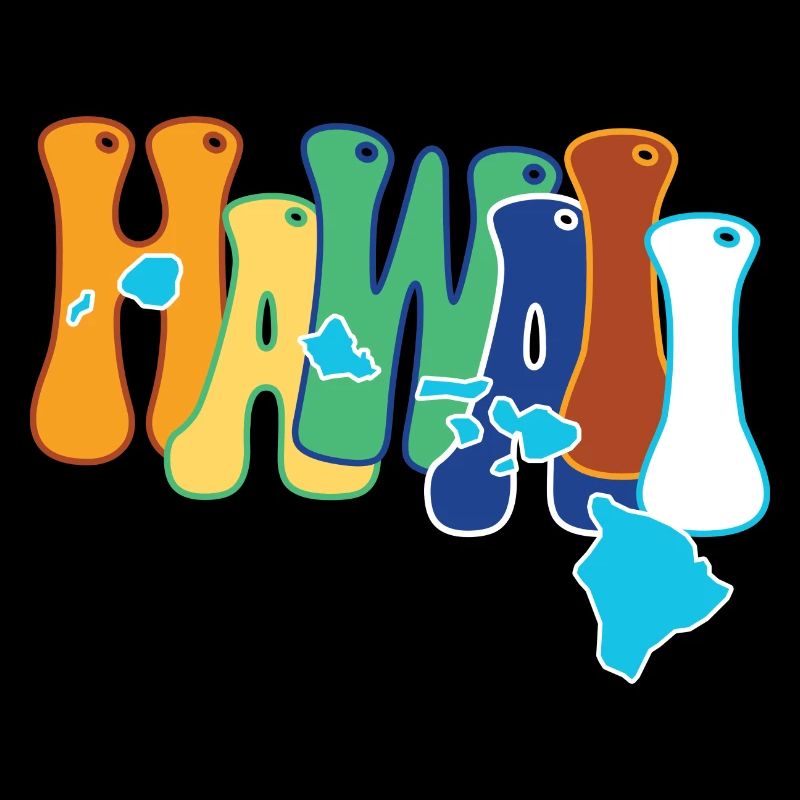 idee cadeau design graphique carte iles de Hawaii