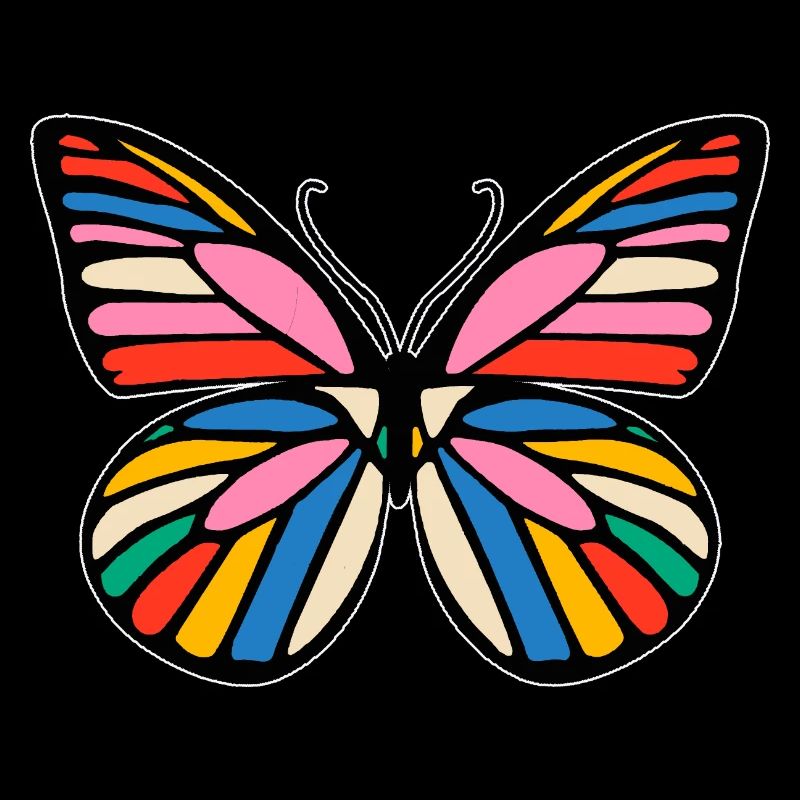 Fröhlicher mehrfarbiger Schmetterling