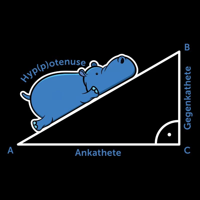 Hyppotenuse Pythagore De Math Hippo cadeau enseignant