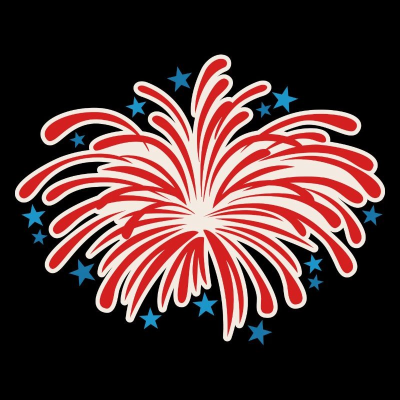 Firework blue and red