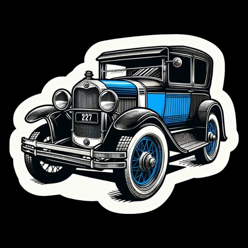 Alter blauer Oldtimer