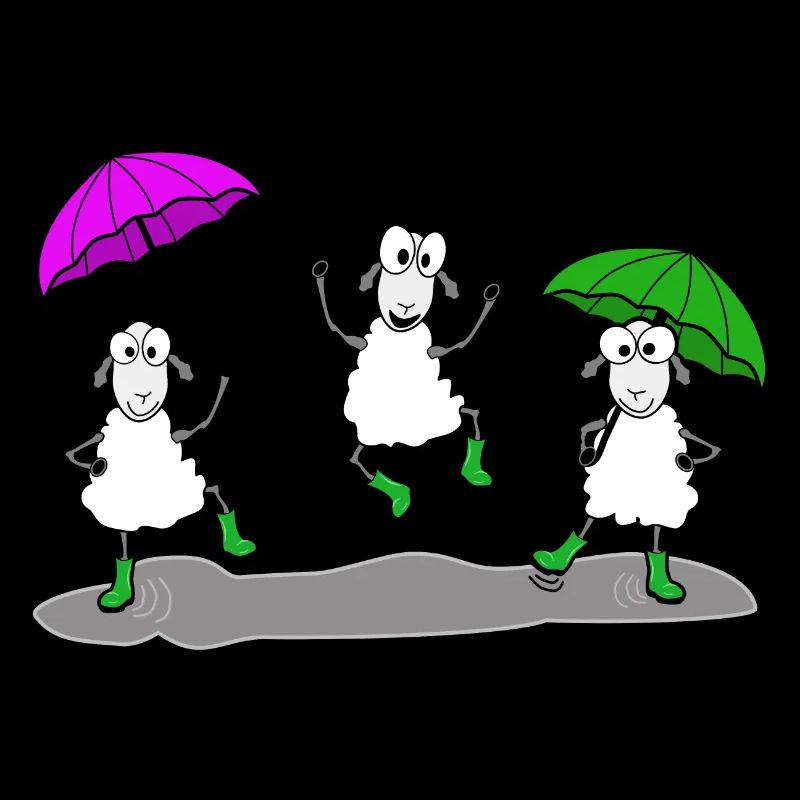 Dancing sheep with umbrella