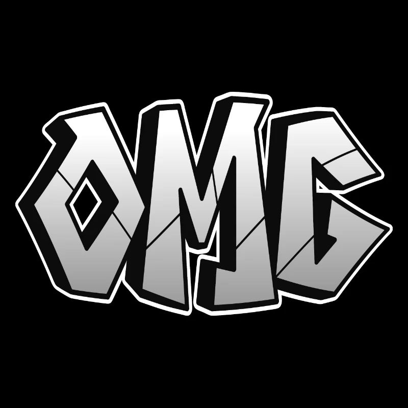 OMG Exclamation Lettering Graffiti