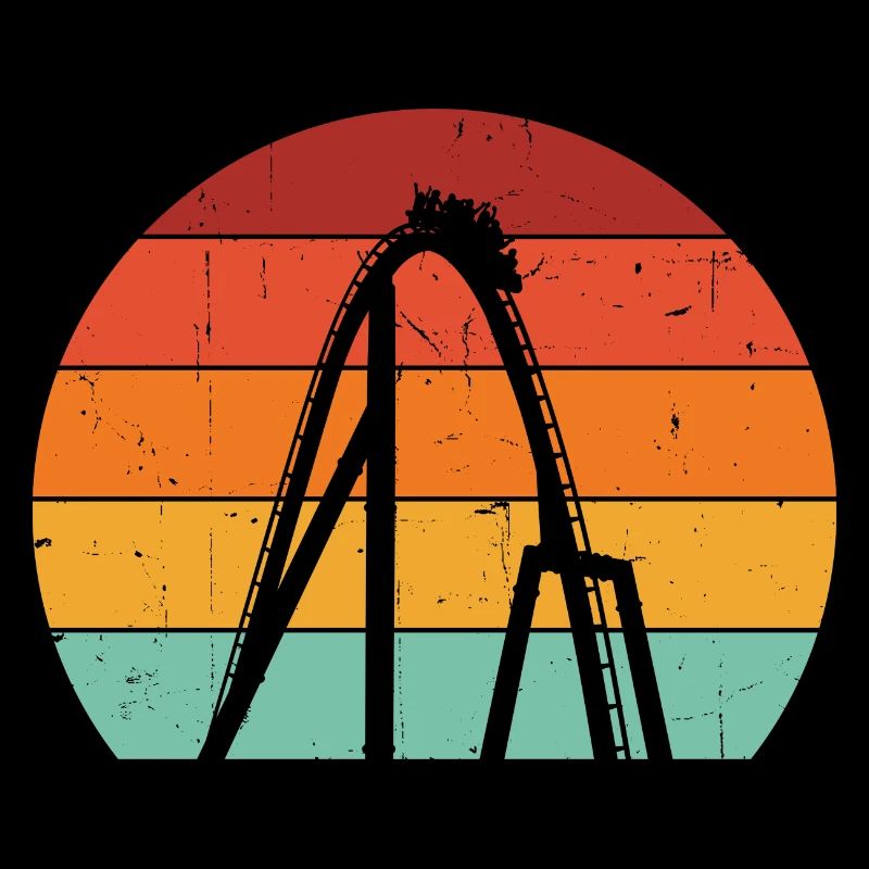 Amusement Park Vintage Theme Park Retro Roller Coa