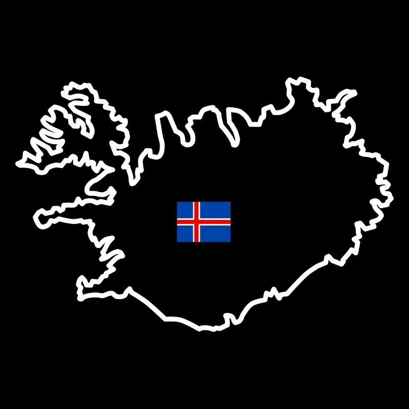 Islande - Contour de l’île (blanc)
