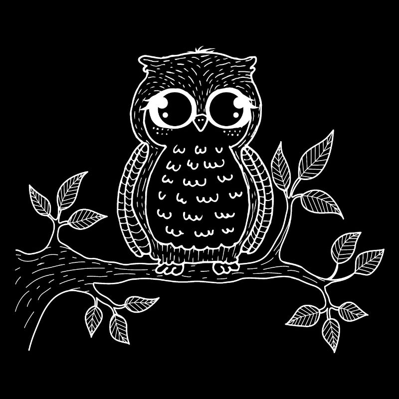 Süße Eule auf Ast Uhu Owl