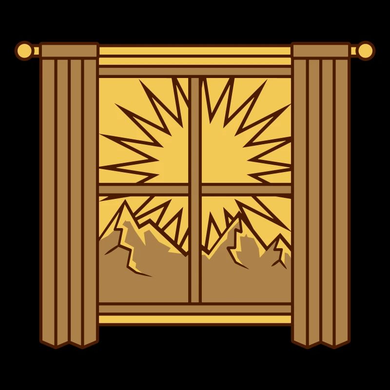 View Mountains Window Curtain