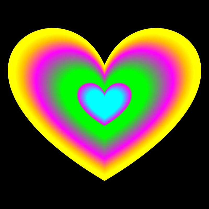 Herz bunt neon