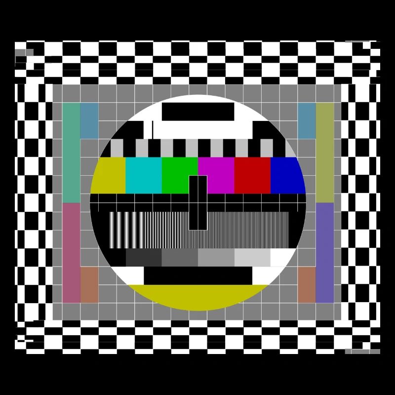 Face mask TV test pattern mask retro television