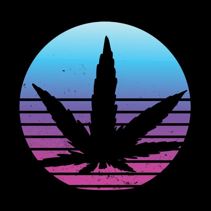 Cannabis Leaf Retro Coucher de soleil