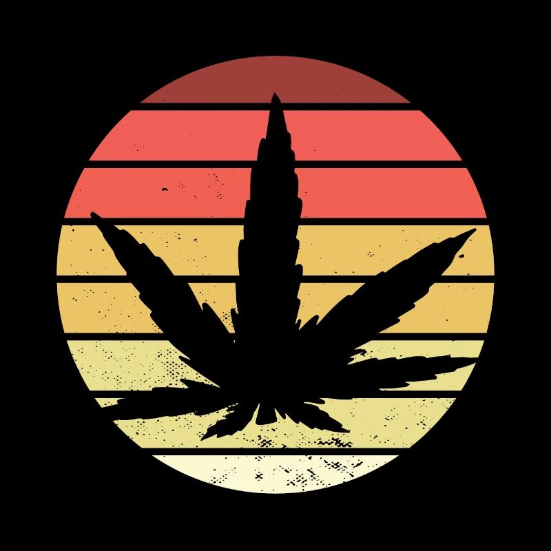 Cannabis leaf Retro Sunset