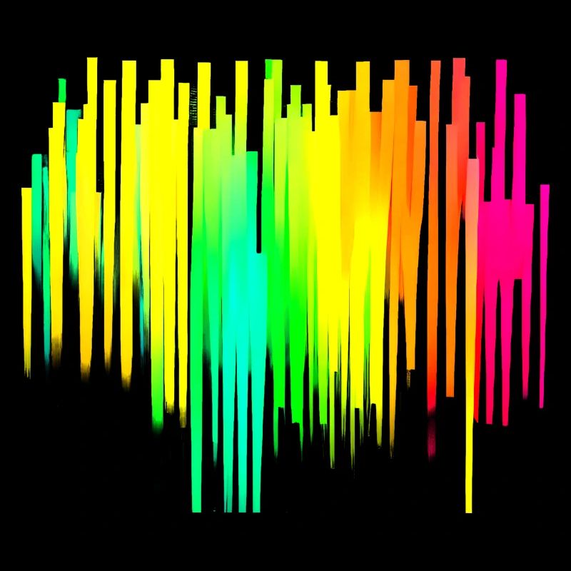 Rainbow dégradé coloré cool rétro tendance Art 2
