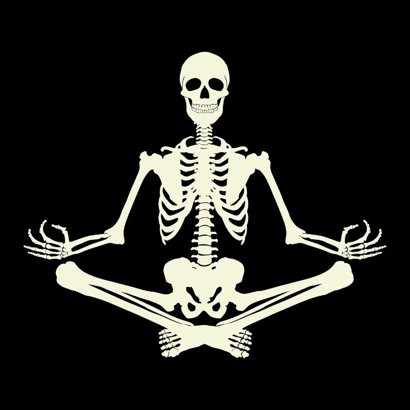 7 Sukhasana ou Agréable | Squelette de couleur osseuse