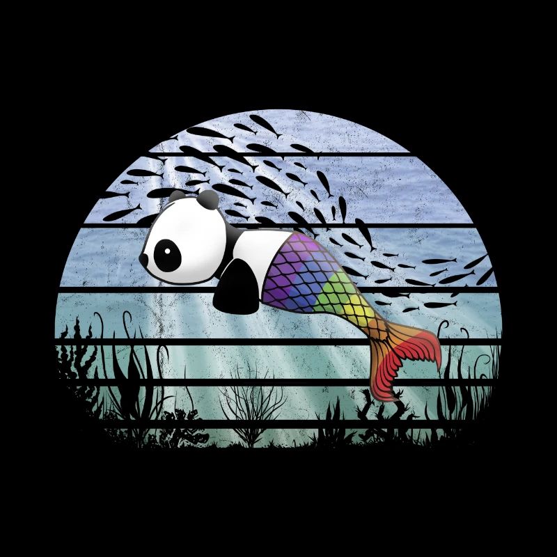 Fantasy Unterwasser Kawaii Panda Meerjungfrau